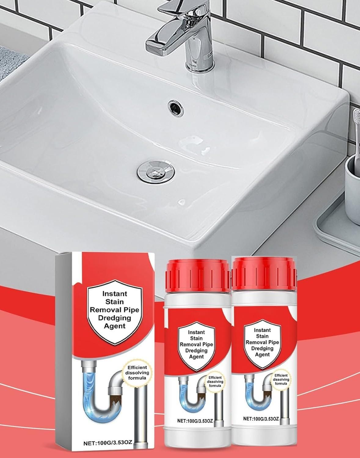 Instant Stain Removal Pipe Dredge Agent 100gm Each (Pack of 2)